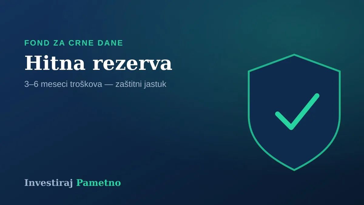 Hitna rezerva za crne dane — zaštitni jastuk od 3 do 6 meseci troškova